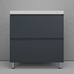 Style Line Тумба под раковину Манхэттен 80 Plus эмаль графит матовая – фотография-2